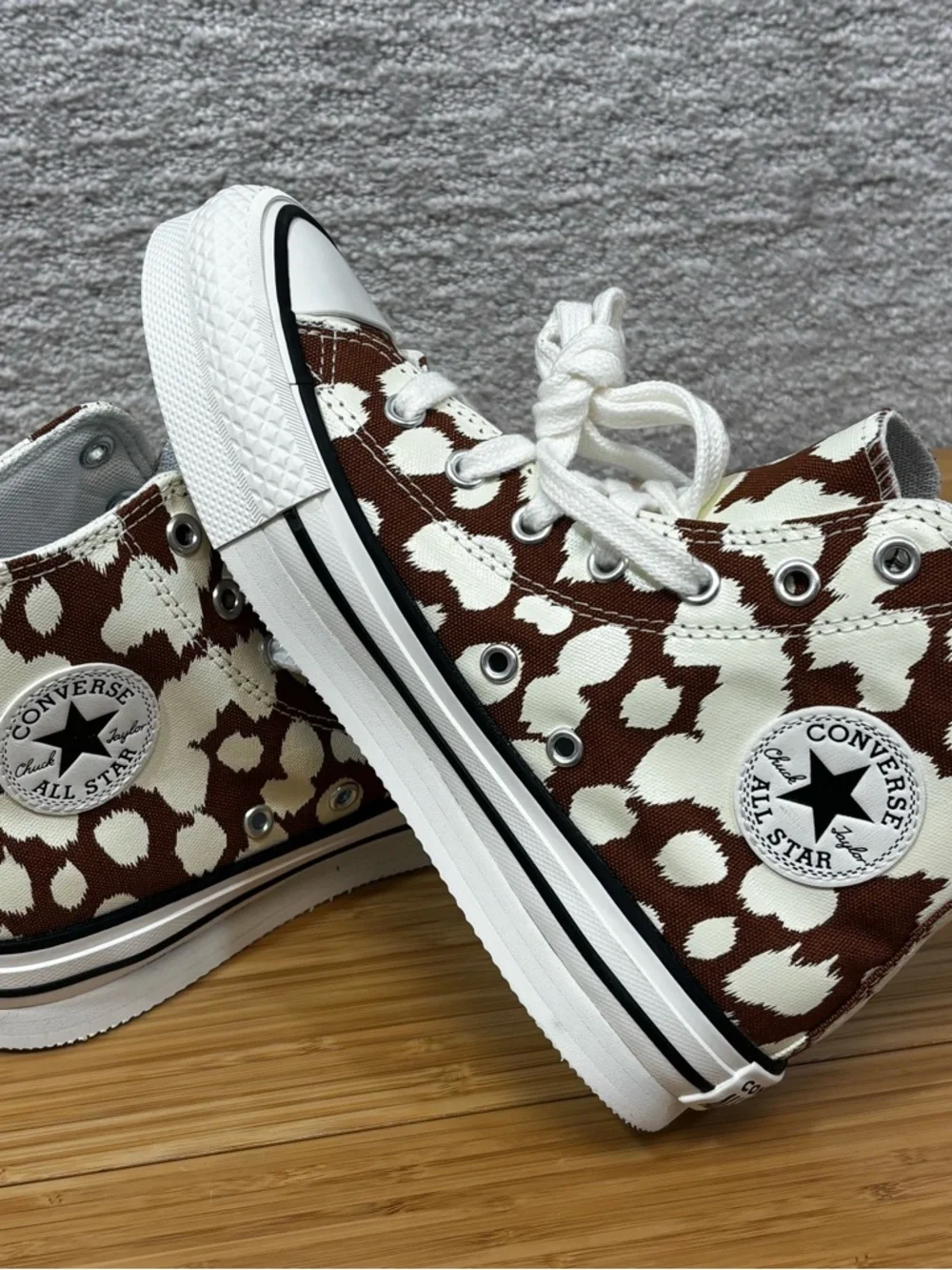 Converse Chuck Taylor Lift Hi Youth Sz 3 Animal Print Platform‎ Style